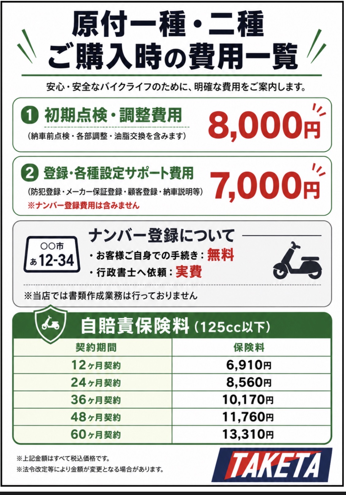 バイク乗り出し費用